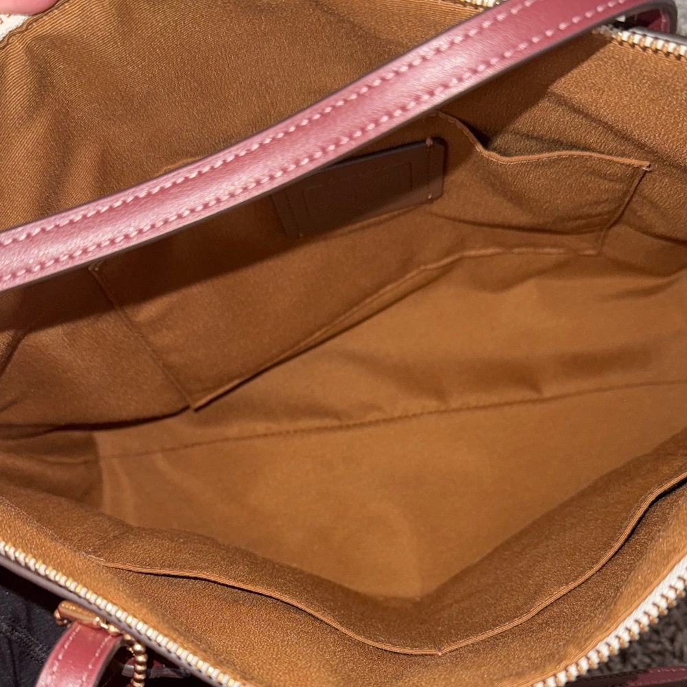Coach Cream and Pink Bow Tote - Picture 6 of 6